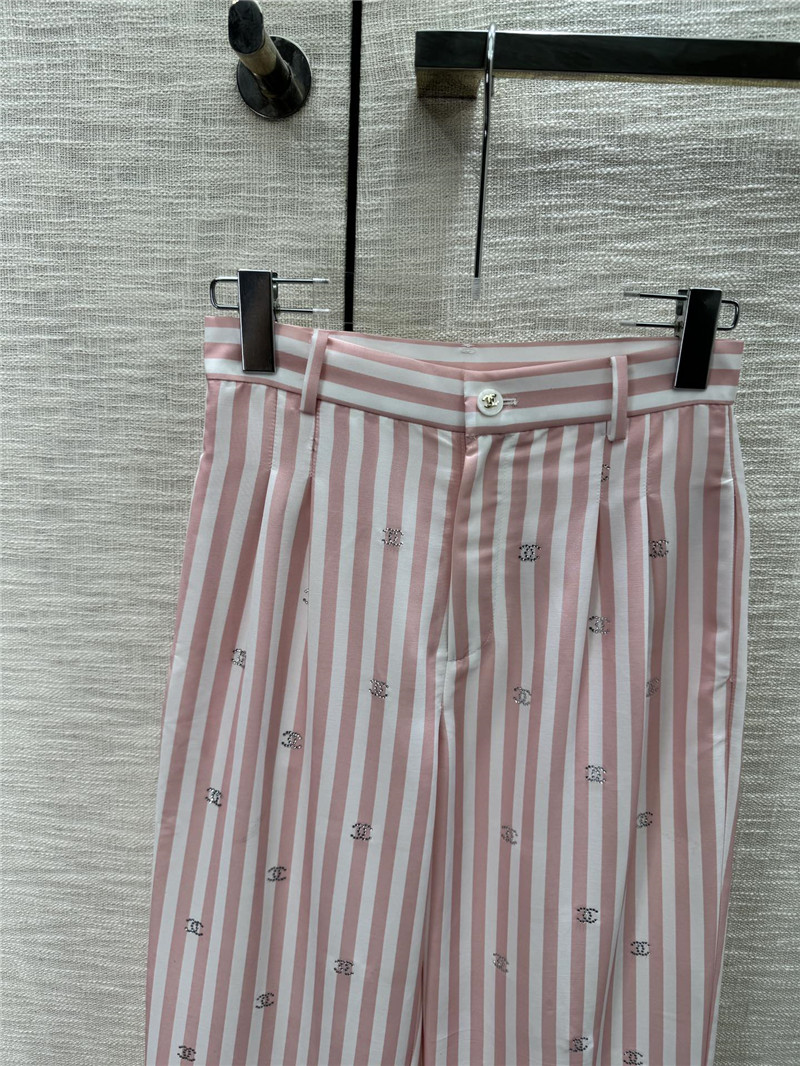ch**el hot D1am0nd double c striped trousers replicas clothes