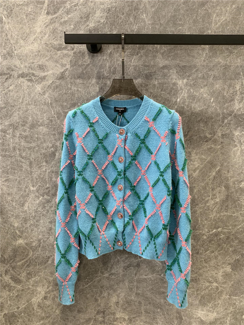 ch**el D1am0nd intarsia cardigan replica clothing