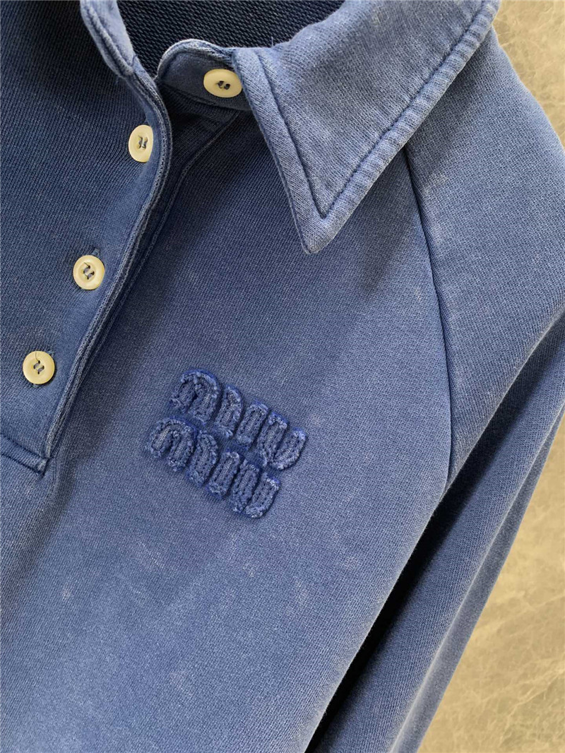 M1um1u blue sports casual style sweater replicas clothes