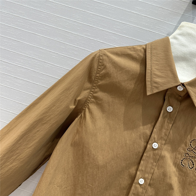 L0ew* lightweight textured cotton poplin shirt replica clothing