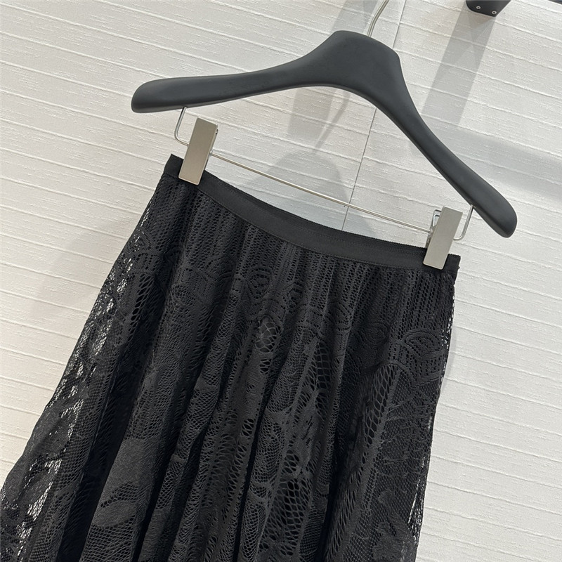 D10r hollow embroidered lace long skirt replica d&g clothing