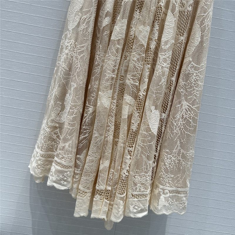 D10r hollow embroidered lace long skirt replica d&g clothing