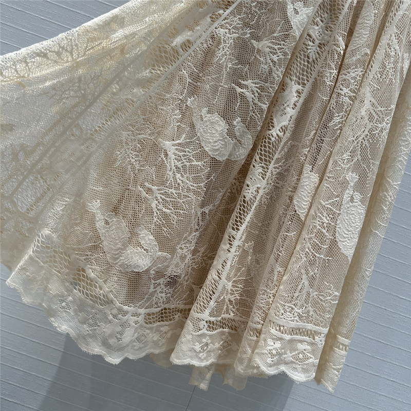 D10r hollow embroidered lace long skirt replica d&g clothing