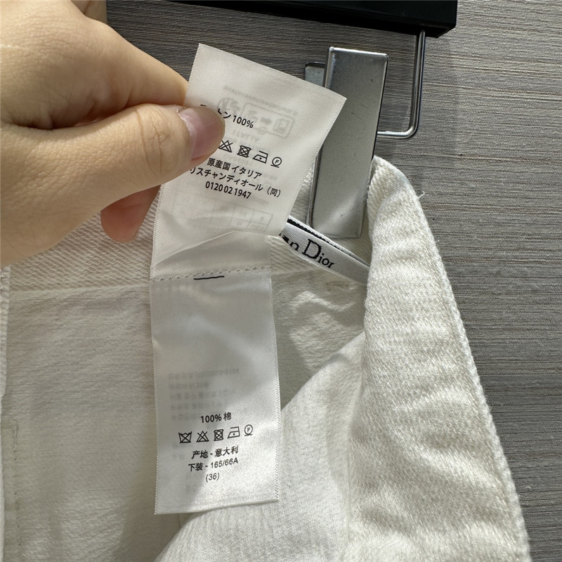 D10r double pocket straight white jeans replicas clothes
