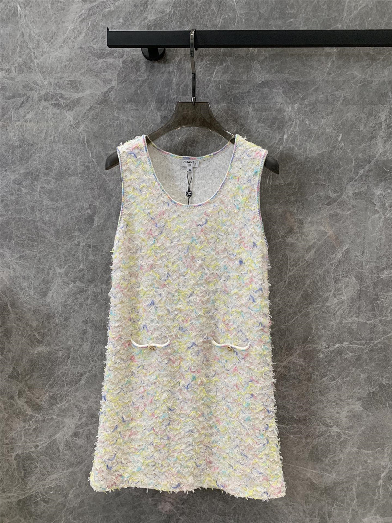 Ch**el light spinning knitted vest dress replica clothes