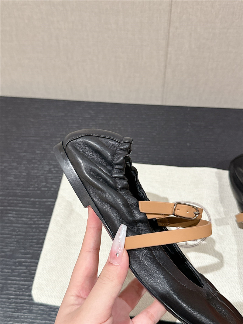 H**me5 jolly ballet flat in black leather