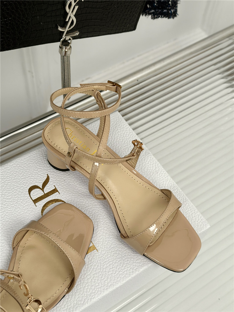 c’est D10r beige calfskin 5cm heeled sandals with gold-tone