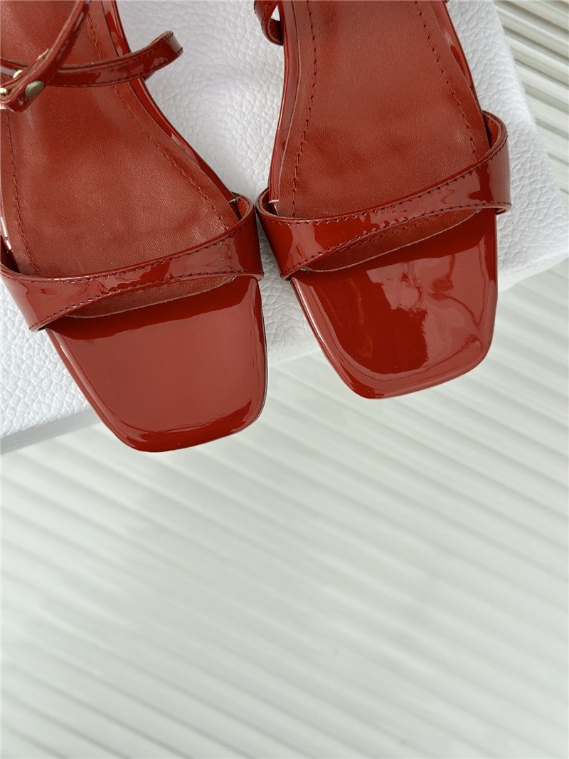 c’est D10r 5cm burgundy calfskin heeled sandals with gold-tone