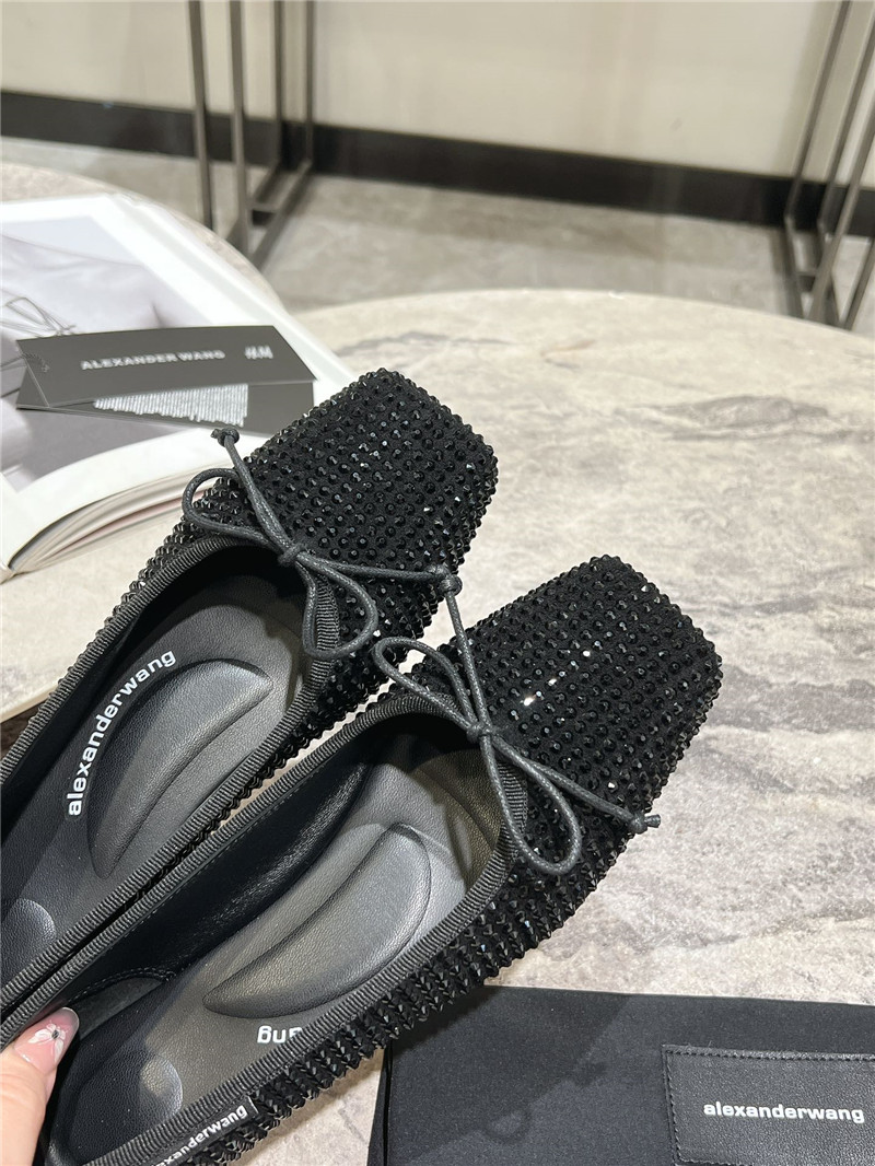 A1exa*der wang billie faux crystal satin flats black