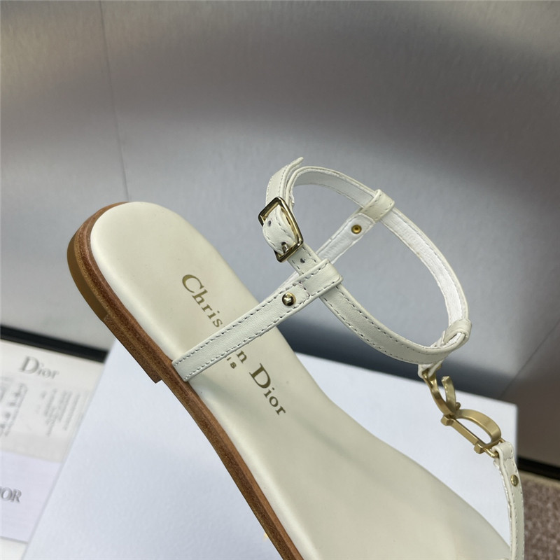c’est D10r ivory calfskin thong sandals