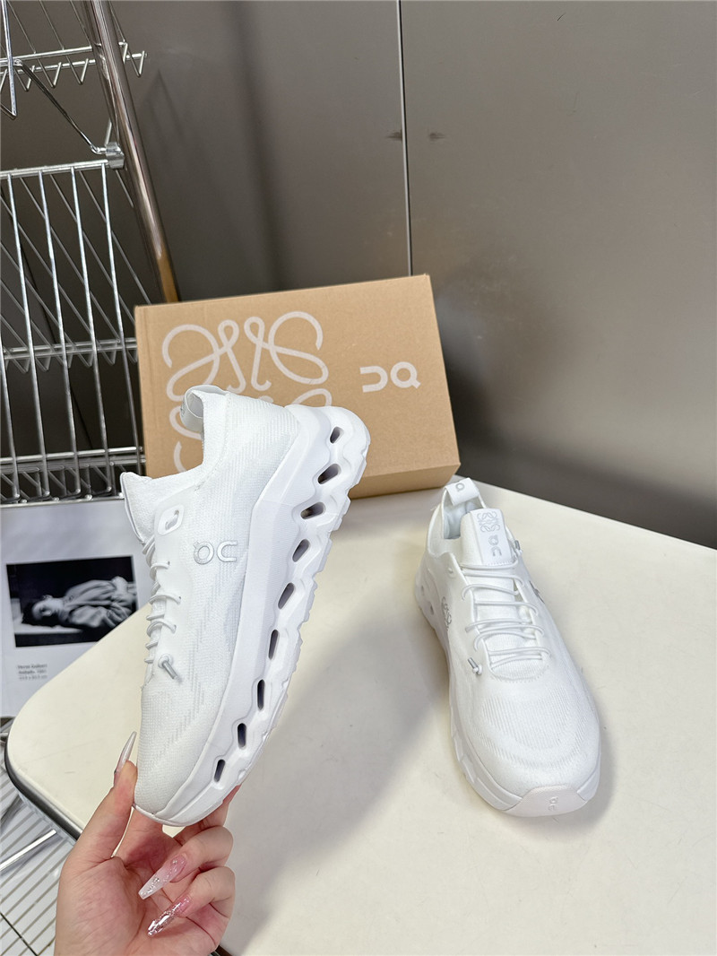 L0ew* + on cloudtilt 2.0 white stretch sneakers