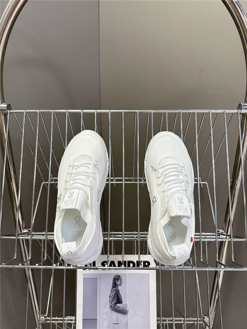 L0ew* + on cloudtilt 2.0 white stretch sneakers