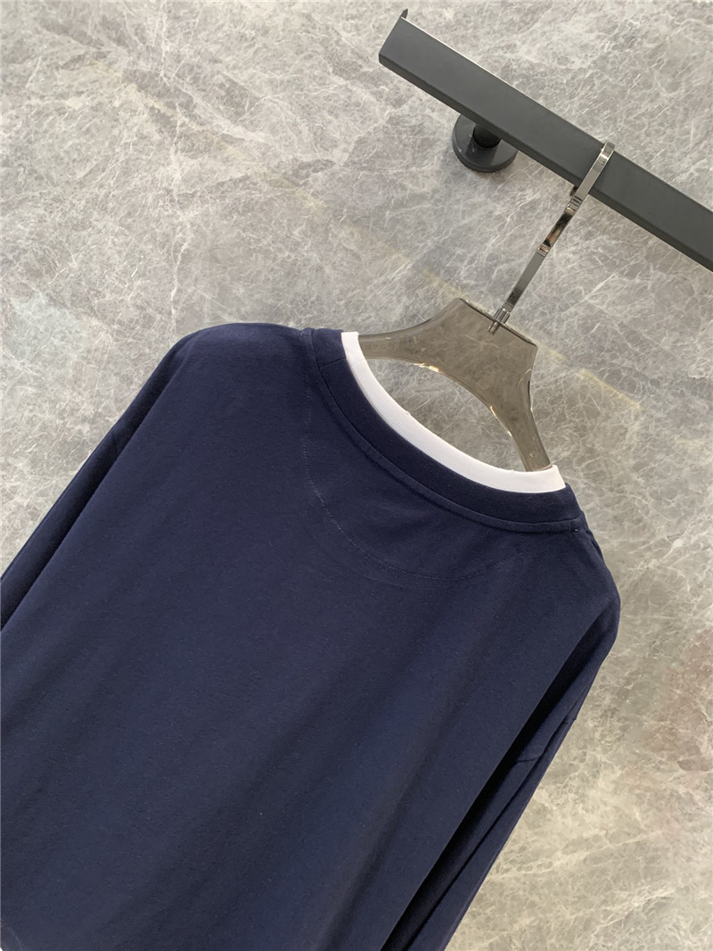 Pra*a contrast color long sleeve t-shirt replica d&g clothing