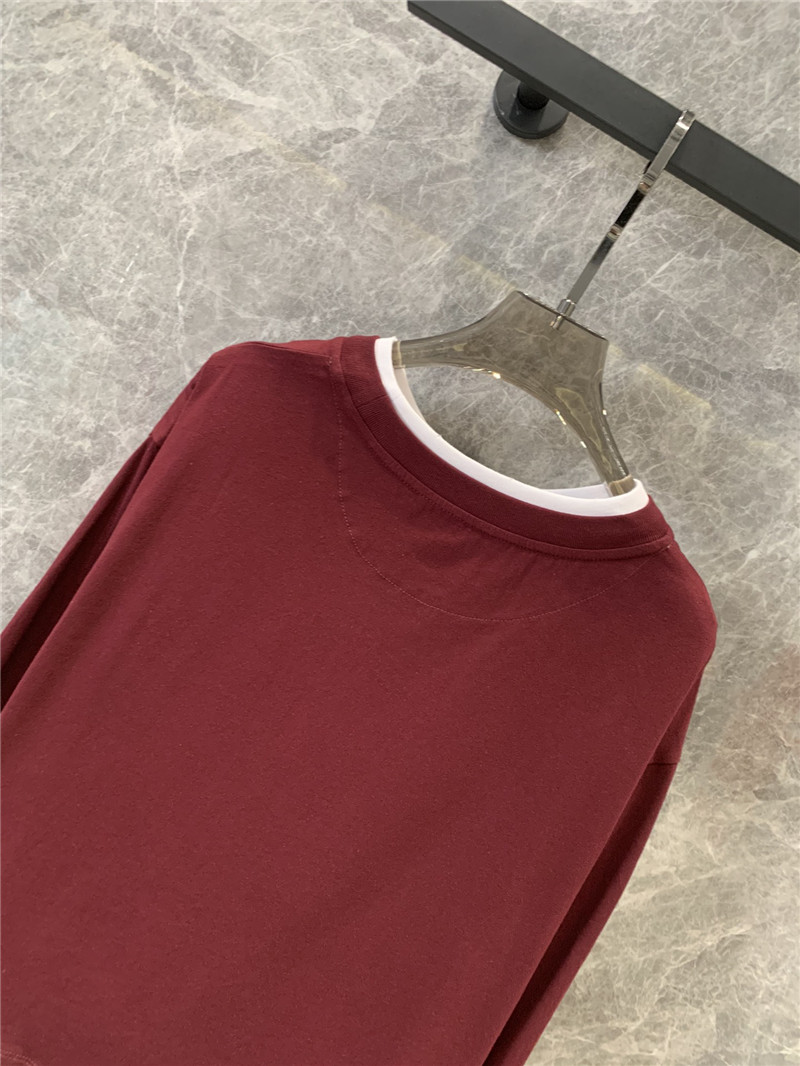 Pra*a contrast color long sleeve t-shirt replica d&g clothing