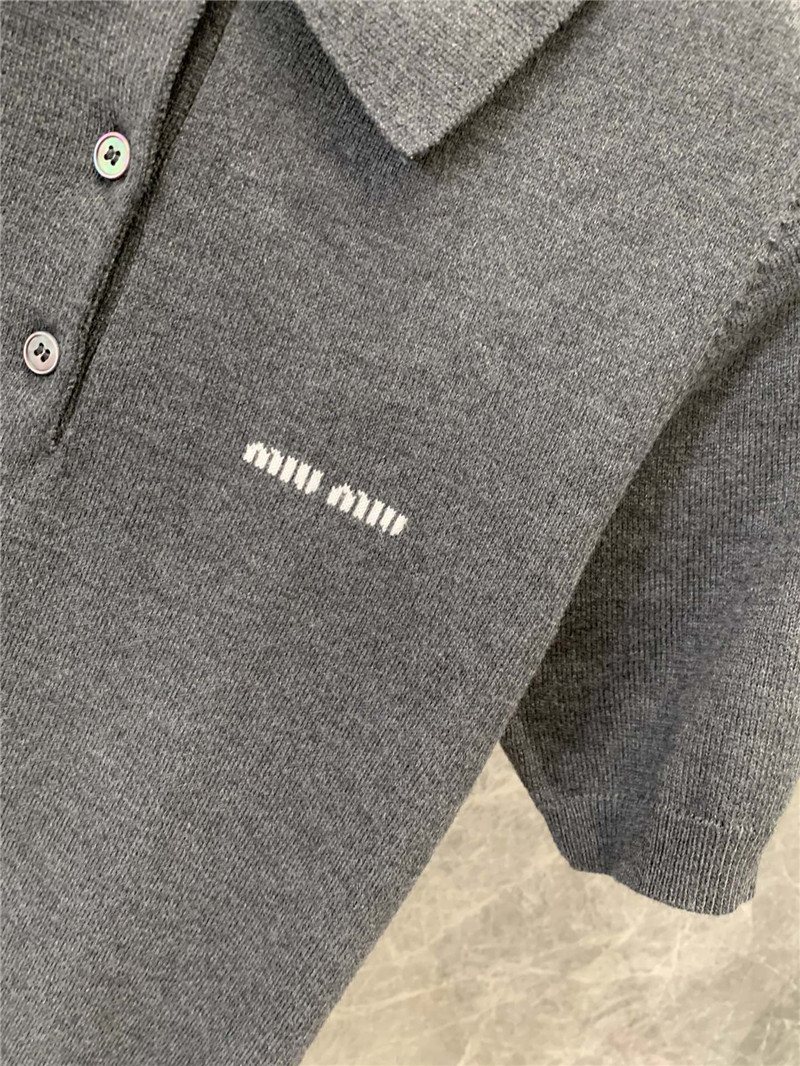 M1um1u knitted polo short-sleeved shirt replica designer clothes
