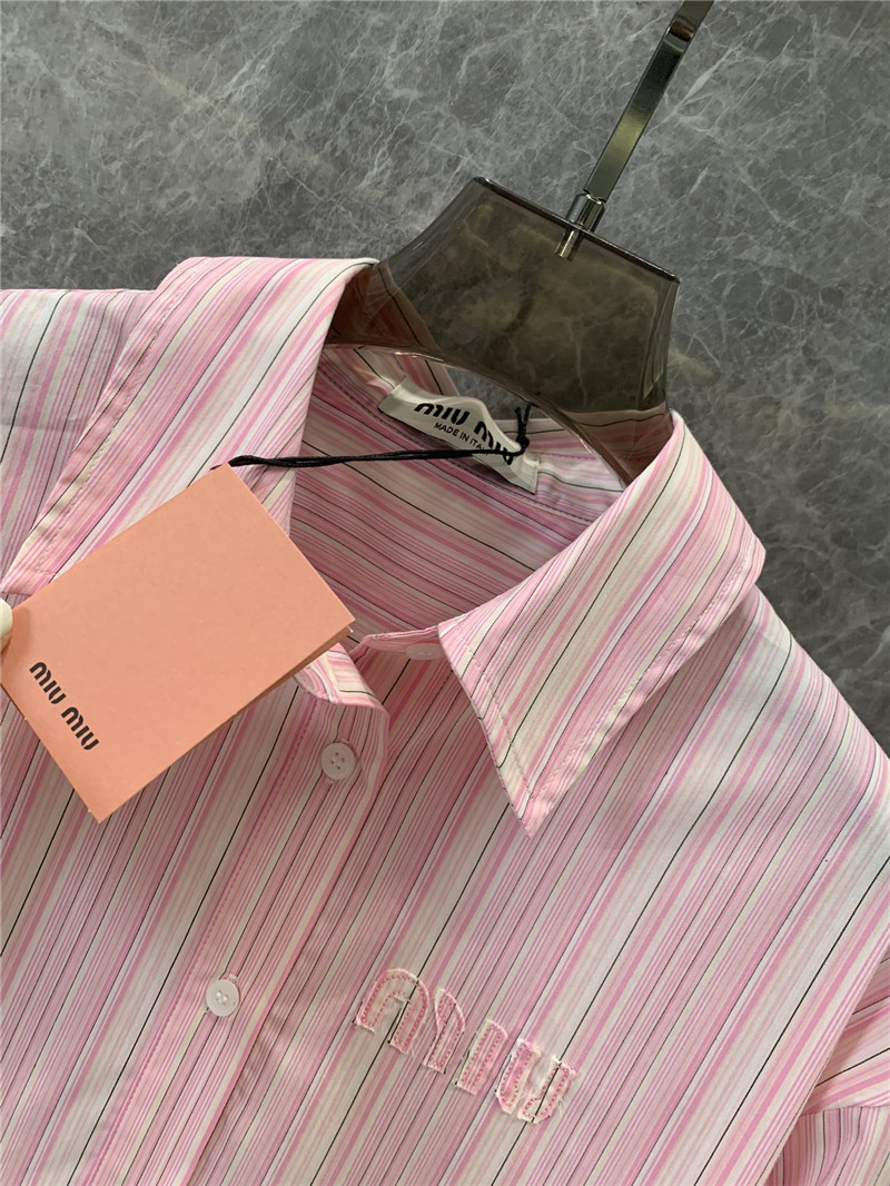 M1um1u striped long-sleeved shirt replica designer clothes