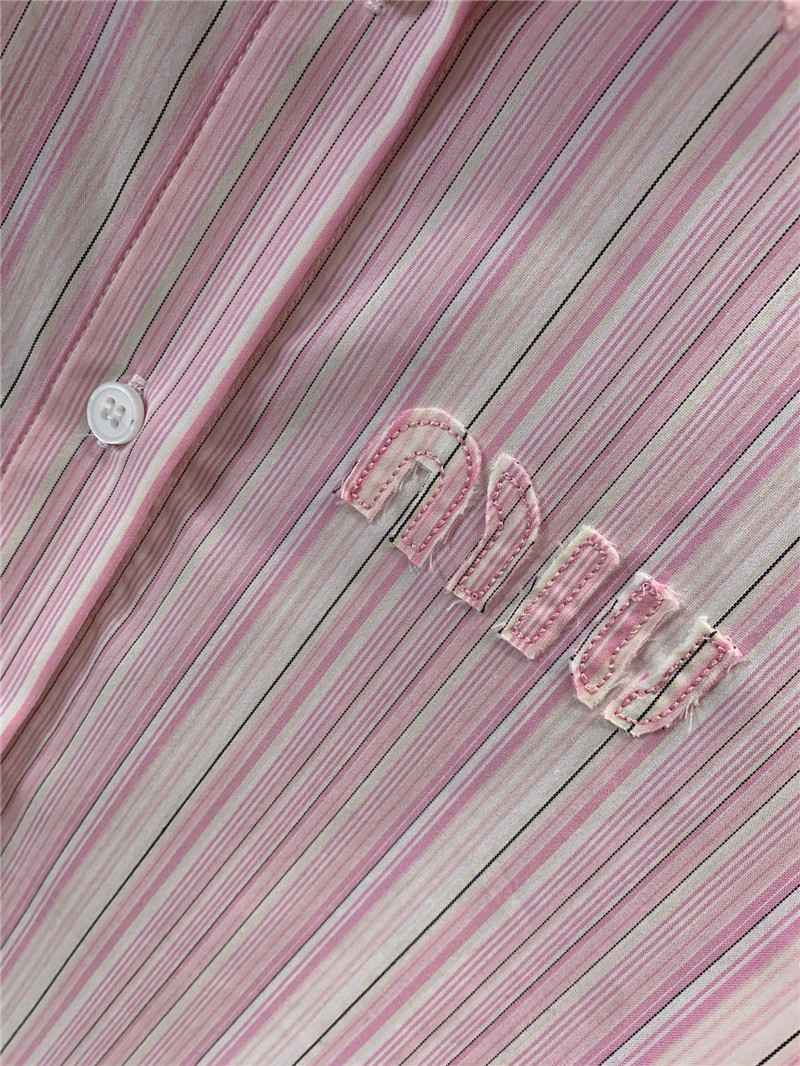 M1um1u striped long-sleeved shirt replica designer clothes
