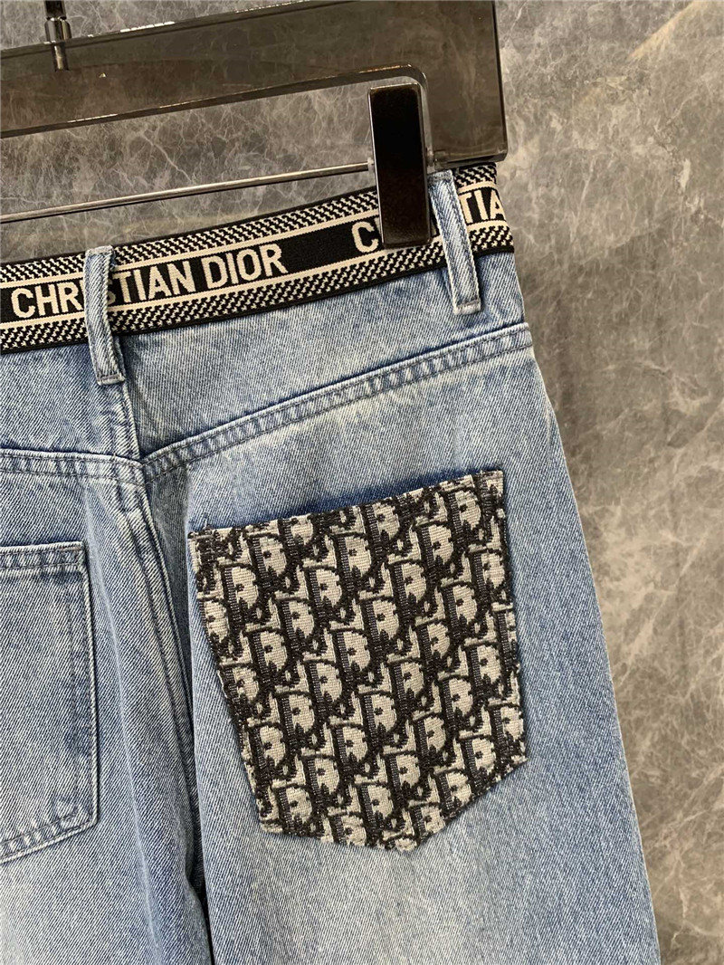 D10r patchwork monogram denim trousers replica designer clothes