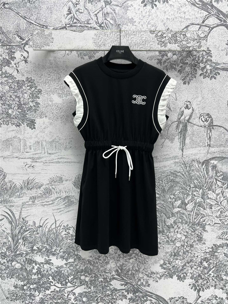 Ce1i*e lotus leaf sleeve vest dress replica designer clothes