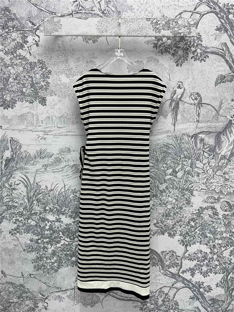 L0ew* striped wrap dress replica designer clothes