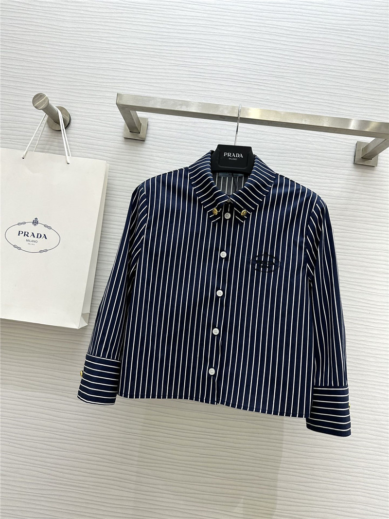 Pra*a three quarter sleeves shirt replica designer clothes