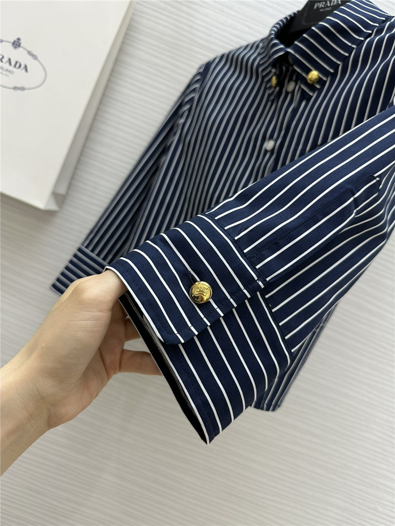 Pra*a three quarter sleeves shirt replica designer clothes