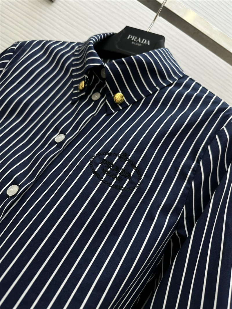 Pra*a three quarter sleeves shirt replica designer clothes