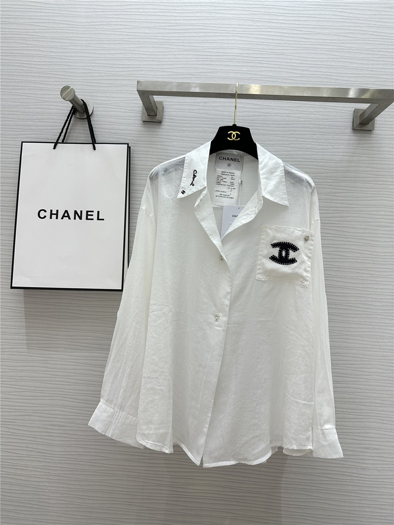 Ch**el linen white shirt cheap replica designer clothes