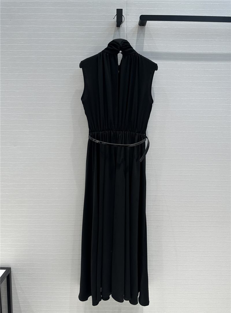 D10r twist pleated open collar dress replica clothes