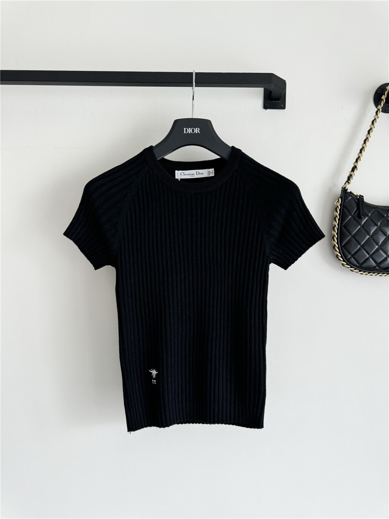 D10r knitted striped short-sleeved top replica clothes