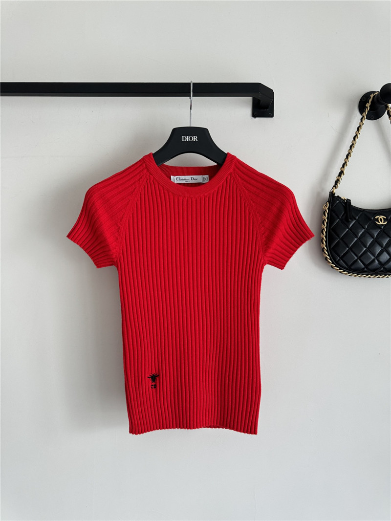 D10r knitted striped short-sleeved top replica clothes