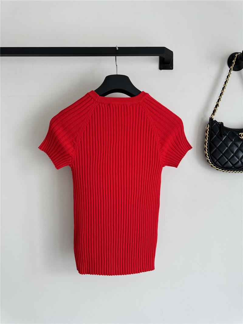 D10r knitted striped short-sleeved top replica clothes