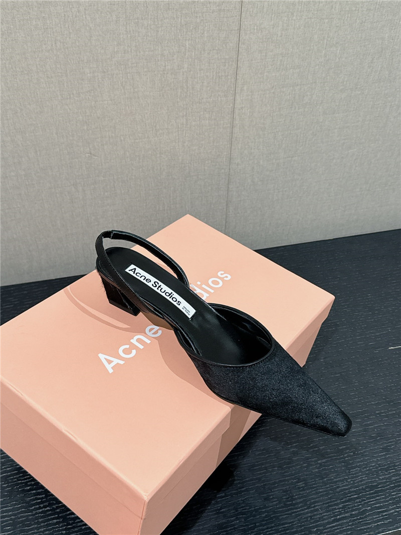 Acne Studios Black Suede Slingback Shoes