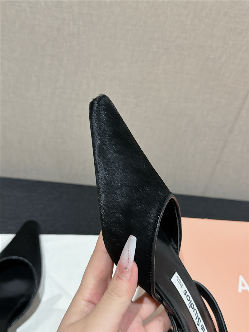 Acne Studios Black Suede Slingback Shoes