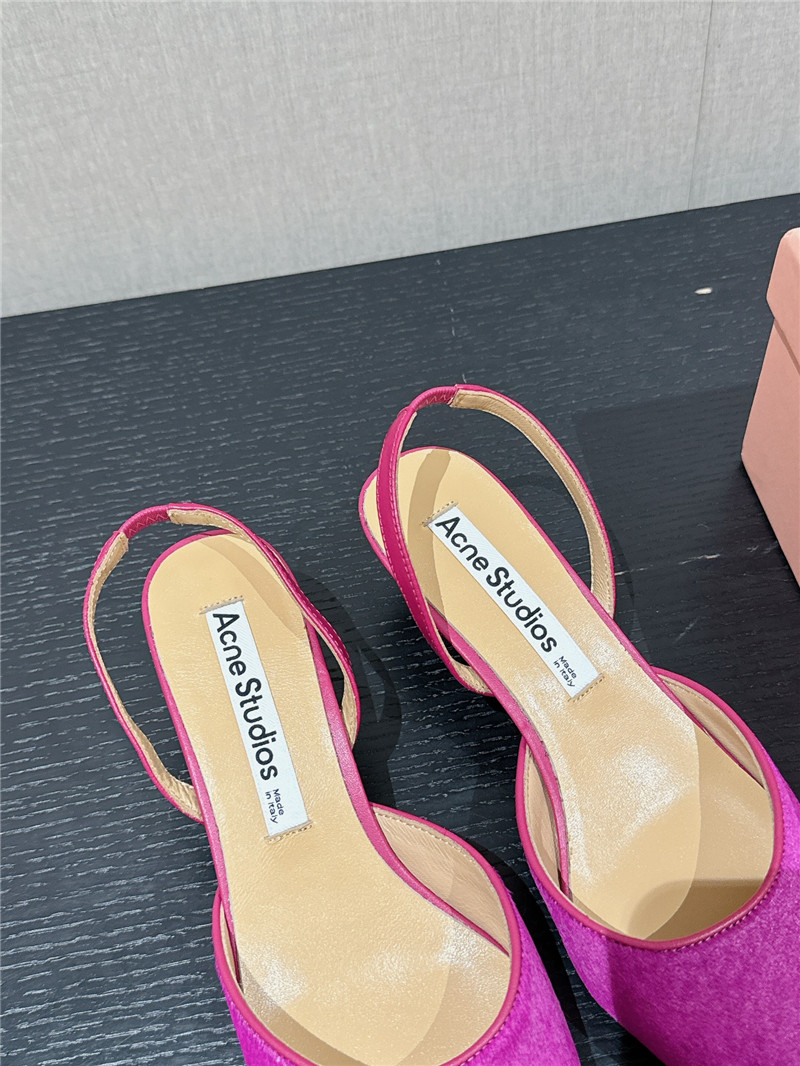 Acne Studios Fuchsia Suede Slingback Shoes