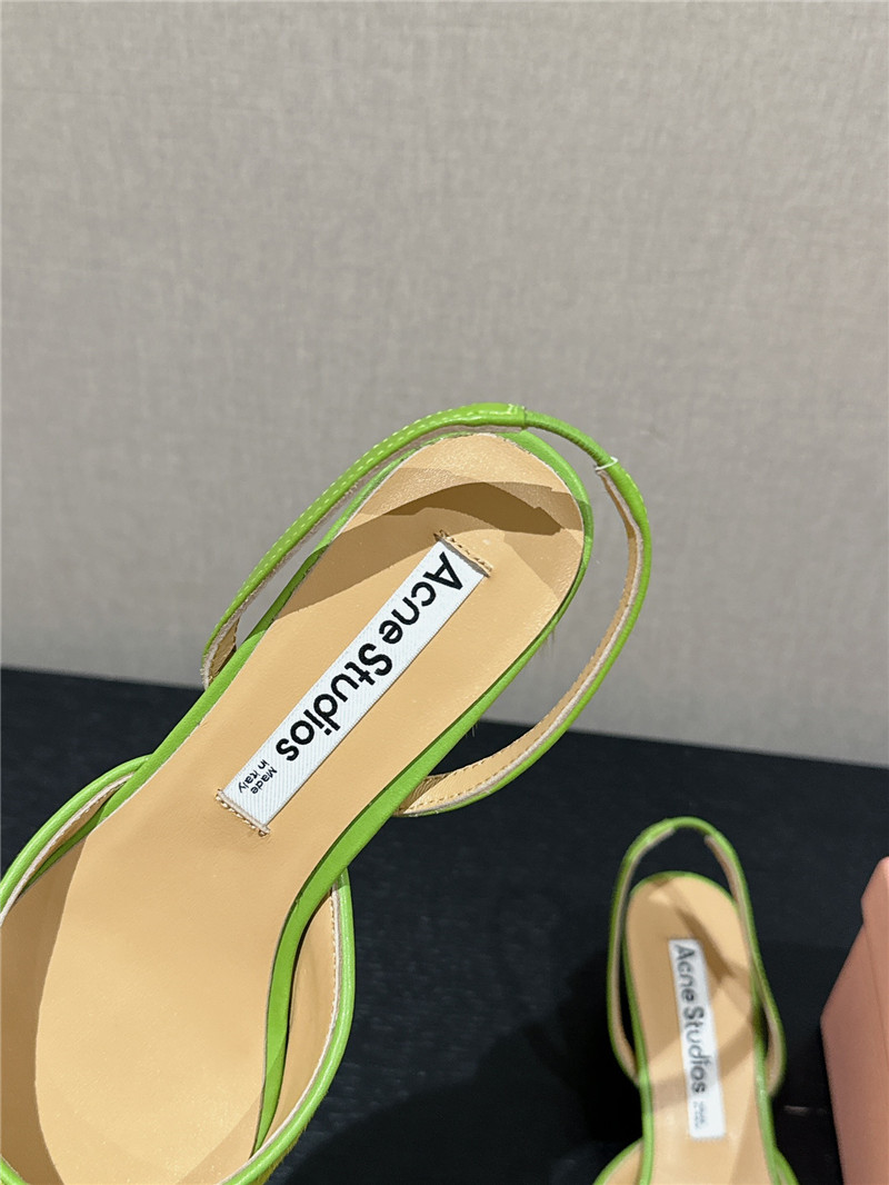 Acne Studios Green Suede Slingback Shoes