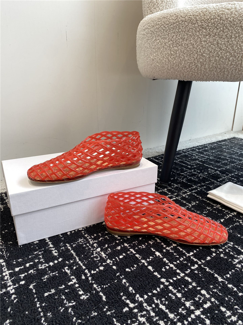 The R0w mara transparent ballet flats in red