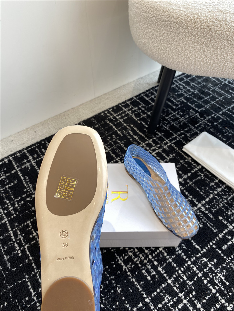 The R0w mara transparent ballet flats in blue