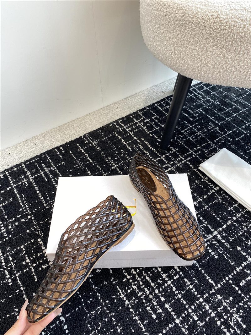 The R0w mara transparent ballet flats in brown