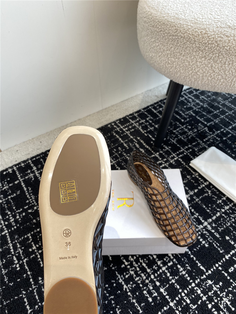The R0w mara transparent ballet flats in brown