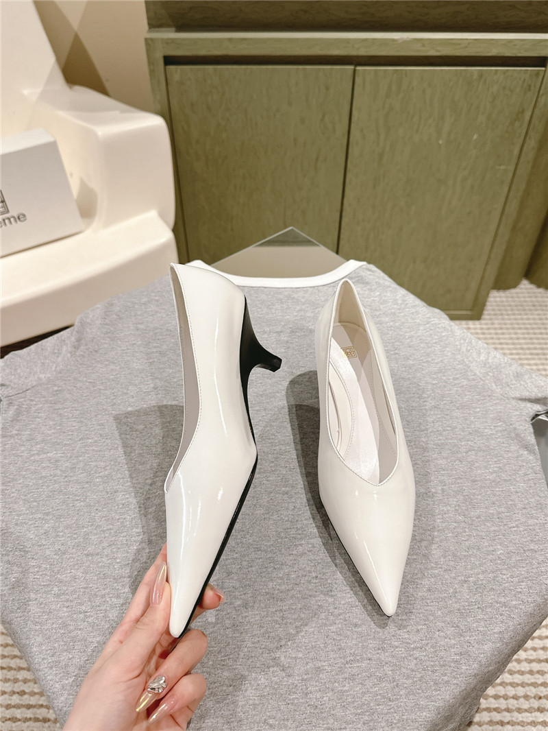 Totême Wedge-Heel Abrasivato Pumps in Bleached Sand