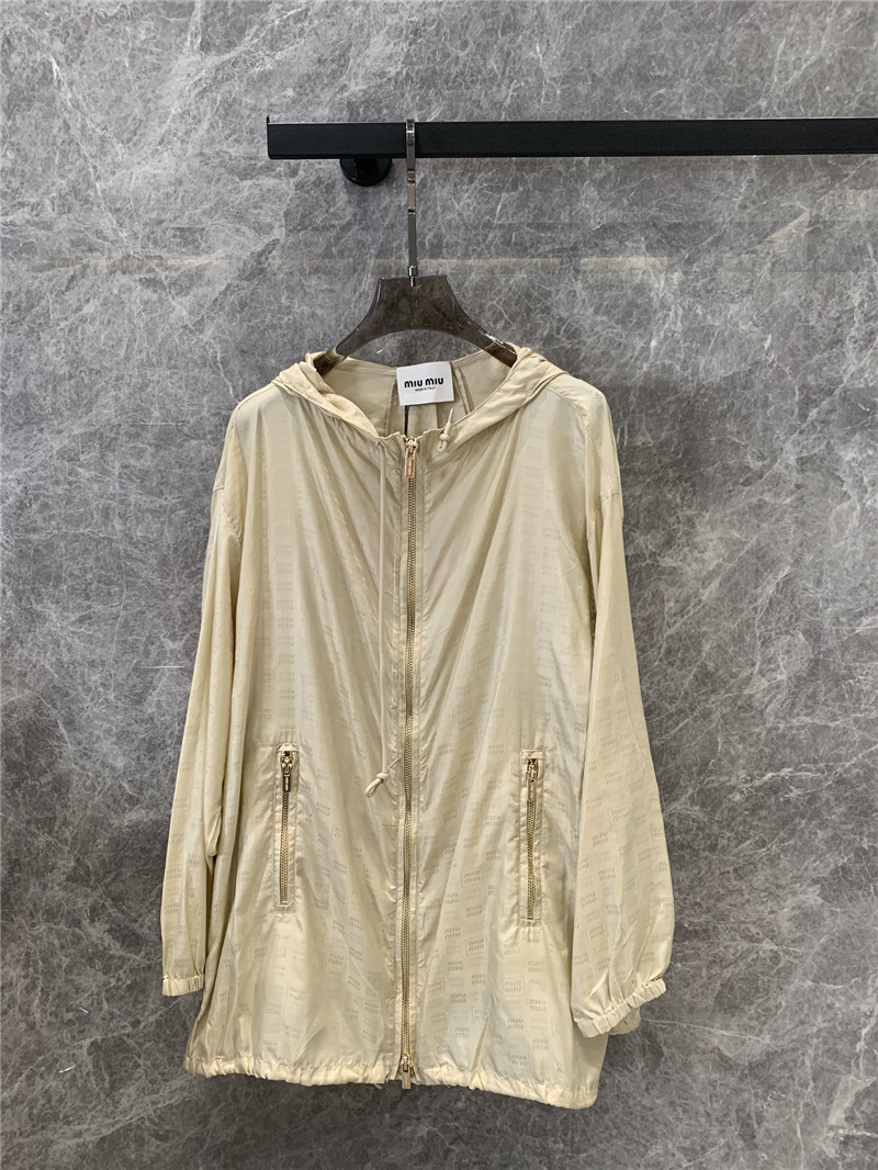 M1um1u casual hooded long coat replica clothing