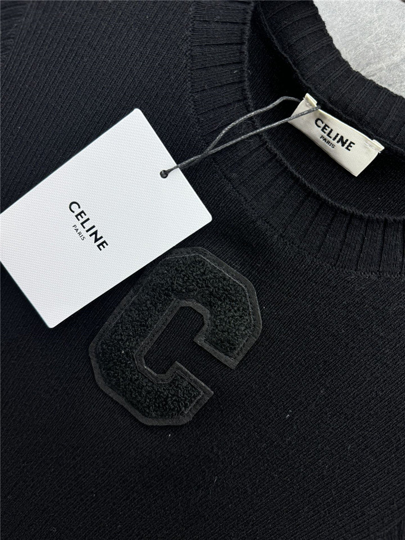 Ce1i*e embroidered knitted short-sleeved top replica d&g clothing
