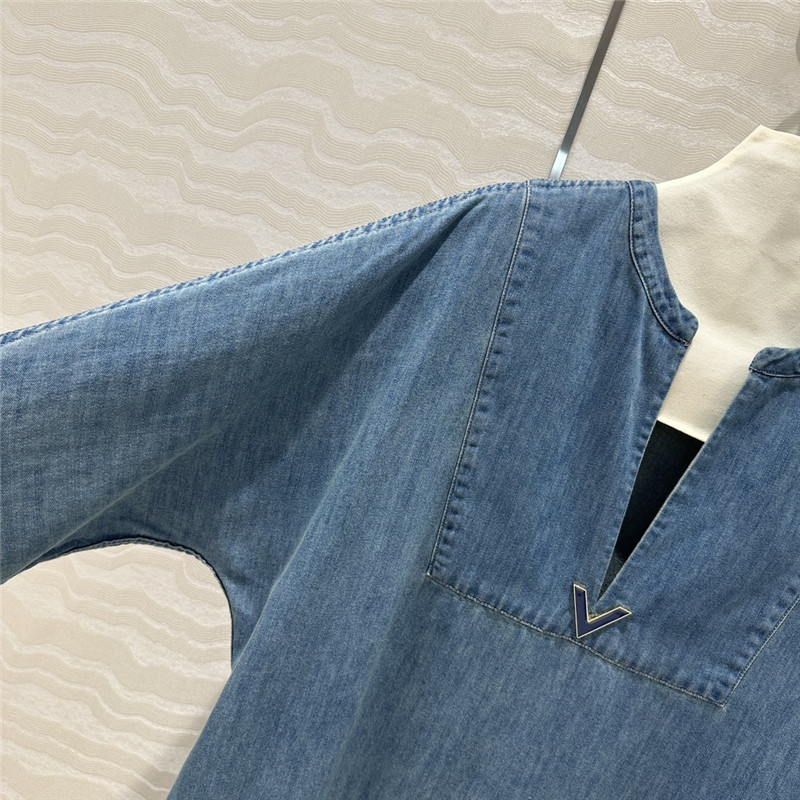 Va1e*ntin0 vintage denim maxi skirt replica clothes