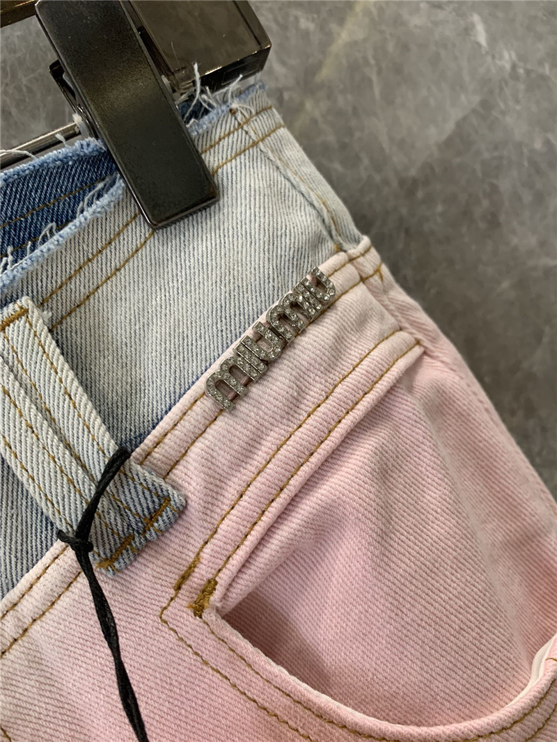 M1um1u classic patchwork denim trousers replica d&g clothing