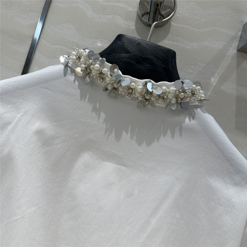 M1um1u heavy industry fixed bead collar shirt replicas clothes
