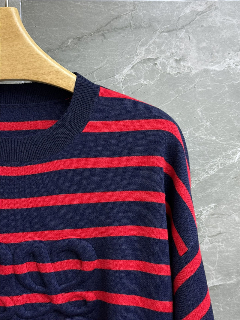 L0ew* striped embossed logo sweater replica clothing