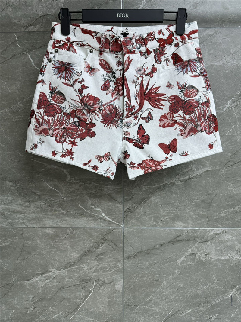 D10r butterfly denim shorts replica clothing