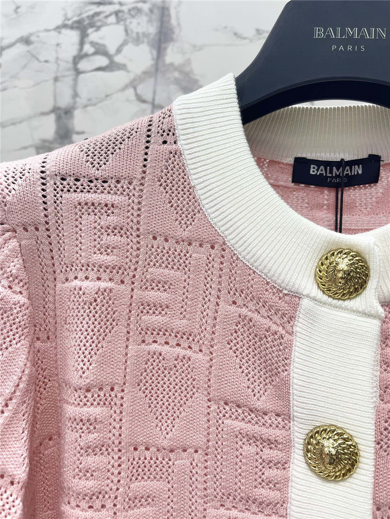 Balmain heart letter jacquard cardigan replicas clothes