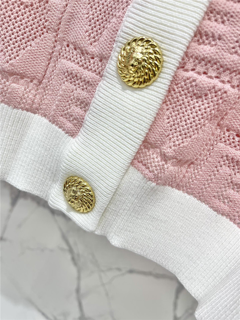 Balmain heart letter jacquard cardigan replicas clothes